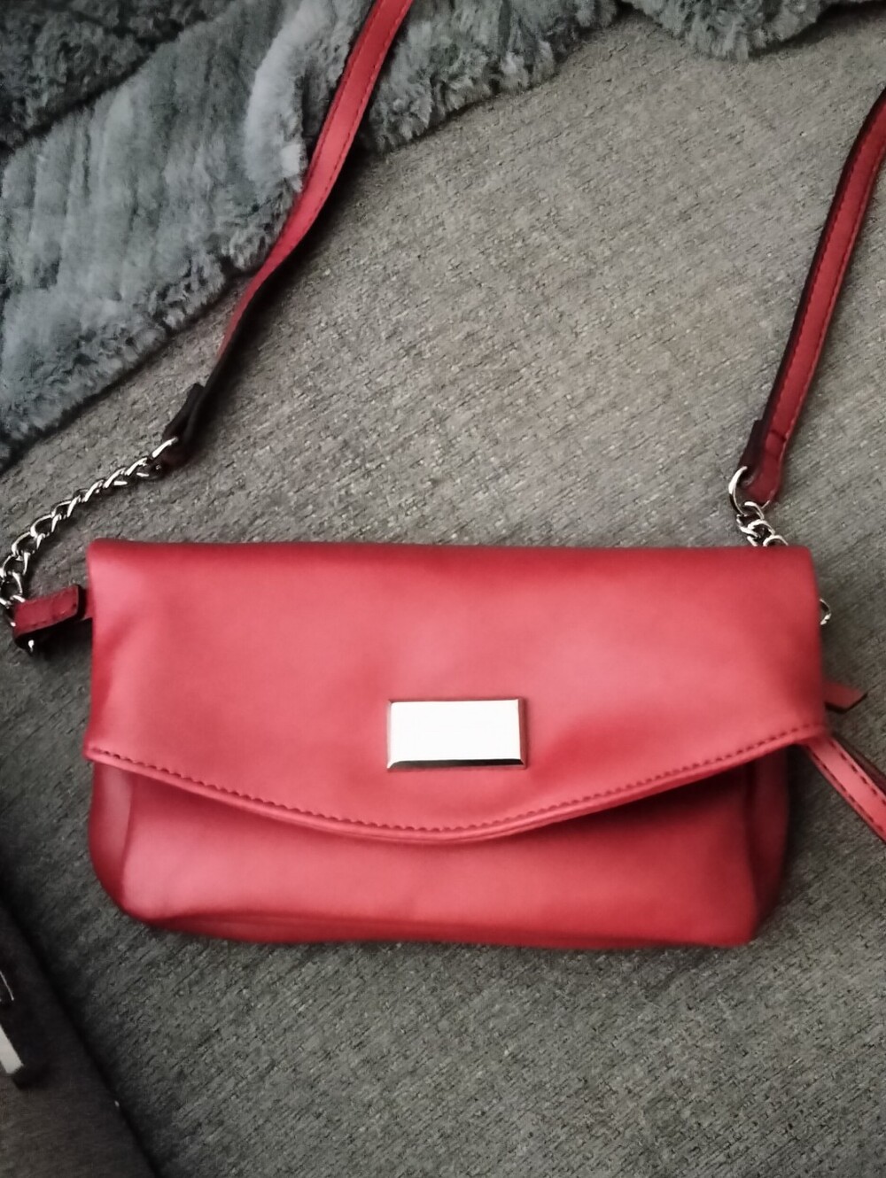 Nine West Women's Red Crossbody Bag with Chain Strap